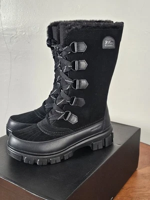 Sorel Tivoli V Tall Snow Boots Suede Waterproof Insulated Black Winter Sz 9 - Image 1 of 4