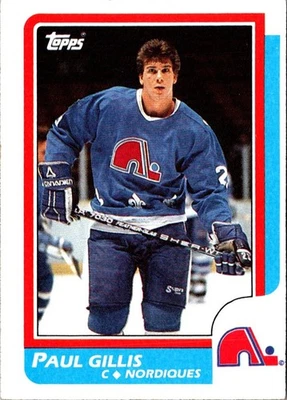 1986 Topps Paul Gillis #168 Quebec Nordiques Hockey Card - Image 1 of 2