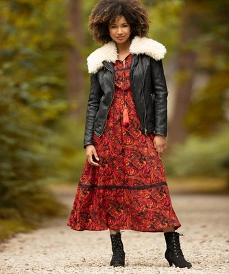 Joe Browns Women's Edgy Vintage Buckled Distressed Real Leather Biker Jacket - Image 1 of 4