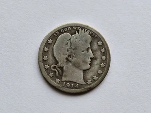 Cuarto de plata barbero 1914-S bueno 10306 - Imagen 1 de 2
