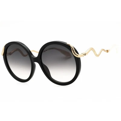 Roberto Cavalli Women's Sunglasses Shiny Black Acetate Round Frame SRC004M 0700 - Image 1 of 2