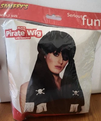 Smiffy's Fancy Dress Black Pirate Wig NOS EX SHOP STOCK - Image 1 of 4