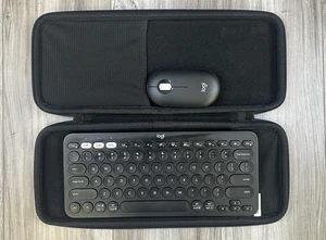 Logitech Pebble Keys 2 K380s Keyboard & M350 Mouse w/ Hard Carry Case Pre Owned - Picture 1 of 5