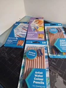 Reeves - 2 Packs, 10 Watercolour Pencils and 2 Packs 12 Coloured Pencils. New. - Picture 1 of 10