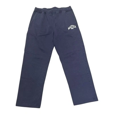 Calça de Moletom Masculina Vintage Anos 90 Nautica Jeans Co Lã Pequena Azul Marinho Perna Reta - Imagem 1 de 4