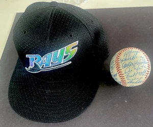 1999 Tampa Bay Devil Rays Team Signed Baseball 26 Signature GW Hat Boggs McGriff - Picture 1 of 12