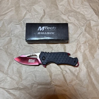 Navaja de Bolsillo Plegable MTech Asistida por Resorte Framelock - Roja - MT-A882RD - Nueva Otra Foto 1 de 2