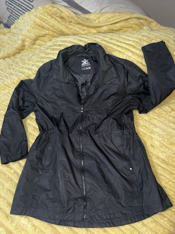 Abrigo chaqueta larga negra para mujer ZeroXposur Casandra Rain Shell talla XXL Foto 1 de 4