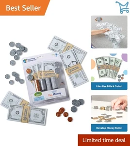 Pretend Play Money Set 150 Pieces Plastic Coins Bills Educational Fun Kid - Picture 1 of 9