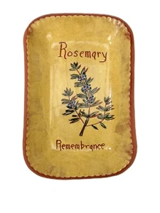 Rosemary Herb Remembrance Catch All Trinket Tray Small Plate KSL 1988 5.5” x 8.5 - Picture 1 of 5