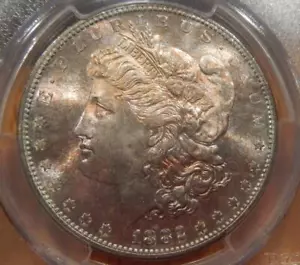 1882-S Morgan Dollar PCGS Mint State 65 Amazing Luster, Lovely Obverse toning - Picture 1 of 4