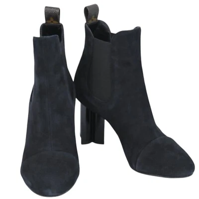 Botas Louis Vuitton de gamuza con tacón gore lateral negras para mujer #35,5 Foto 1 de 4