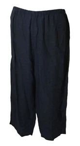 Eileen Fisher L Black Linen Blend Capri Pants - Picture 1 of 3