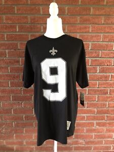 NEW w/ tags Drew Brees NFL Team Apparel Black Short Sleeve Shirt Large #9 SAINTS
