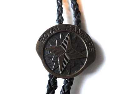 Vintage Royal Rangers Corded Black Tie Bolo 36" Drop - Image 1 of 3