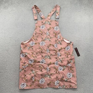 No Boundaries Pinafore Floral Daisy Overall Dress in Juniors Size 3XL NEW - Picture 1 of 14