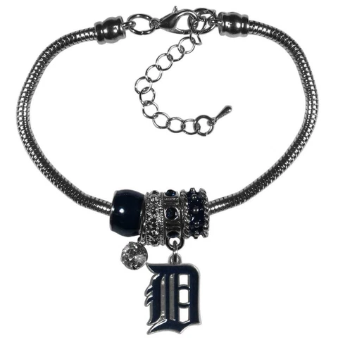 Detroit Tigers Euro Bead Style Bracelet [NEW] MLB Wrist Jewelry Necklace Cover