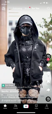 Neo4ic Transformed in Darkness Terry Cotton Zip Hoodie Sweatshirt Jacket XS 0/2 - Image 1 of 4