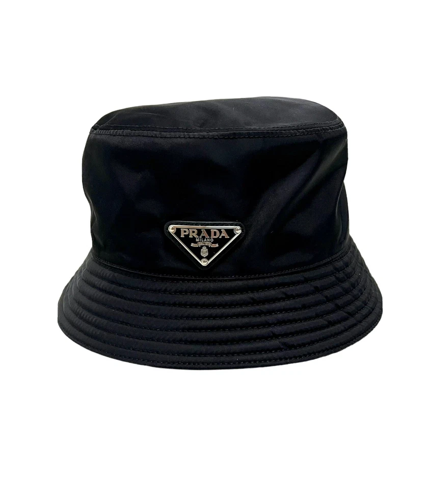 Prada Nylon Triangle Logo Bucket Hat - Image 1 of 4