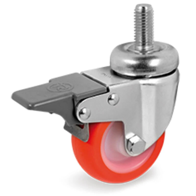 Ruota tellure M10+F 50x18 per collettività poliuretano termoplastico con freno - Immagine 1 di 1