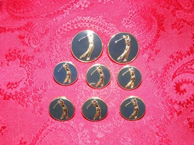 HOLLAND & SHERRY LONDON ENGLAND MASTER GOLFER BLAZER BUTTON SET  2-20MM / 6-15MM - Image 1 of 4