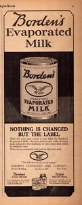 Anuncio impreso de leche evaporada Bordens 1919 marca Eagle lata esterilizada de leche malteada - Imagen 1 de 1