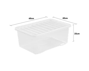 (Juego de 3) Caja de almacenamiento apilable con tapa 45 L contenedores domésticos de plástico transparente - Imagen 1 de 10