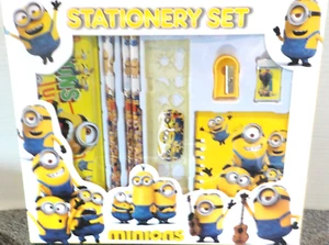 Minions Stationary Set With Pencils Eraser Sharper Ruler Notebook Pencil Box New - Picture 1 of 8