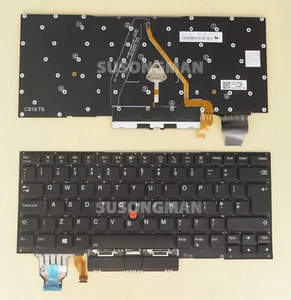 Nuevo Teclado Reino Unido para Lenovo ThinkPad X1 carbono 7ta Generación 20R1 20R2 retroiluminado sin marco - Imagen 1 de 1