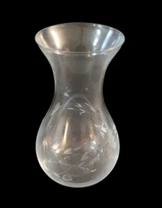 Princess House Etched Vase Heritage Pattern Clear Glass - Picture 1 of 6