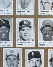 1989 1990 1991 MLB All-Star Game Program Player Cuts - U Pick a player