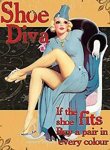 Shoe Diva large metal sign 400mm x 300mm (og) - Picture 1 of 1
