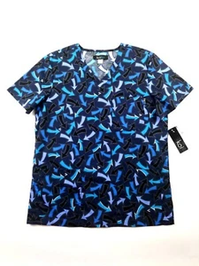 Koi Lite Scrub Top Womens Small Ashton Blue 329PR-WCW New - Picture 1 of 7