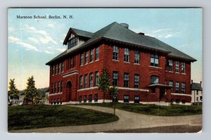 Postal de recuerdo antigua vintage de Berlín NH-Nuevo Hampshire, escuela Marston, c1915 - Imagen 1 de 2