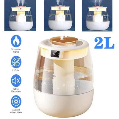 2L Humidifiers Ultrasonic Warm & Cool Mist LED Humidifier Top Fill For Bedroom - Image 1 of 4