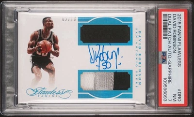 2015 Flawless: Dual Patch Auto #DPA-DRO  David Robinson Sapphire Auto /10 Spurs - Image 1 of 4