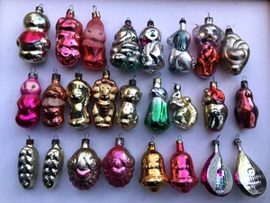 CHRISTMAS.Vintage.glass christmas tree decoration 24 pcs USSR - Picture 1 of 9