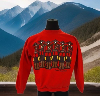 Marc Tetro Canada Mountie Police Crewneck Red Sweatshirt Vintage 90s LkNu B&Tall - Изображение 1 из 4