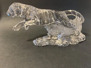 Lenox Lead Crystal Leaping Tiger - Picture 1 of 7