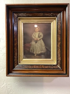 Antiker Bilderrahmen Nussbaum Gold Vergoldet Tiefbrunnen 17" x 15" - Bild 1 von 17