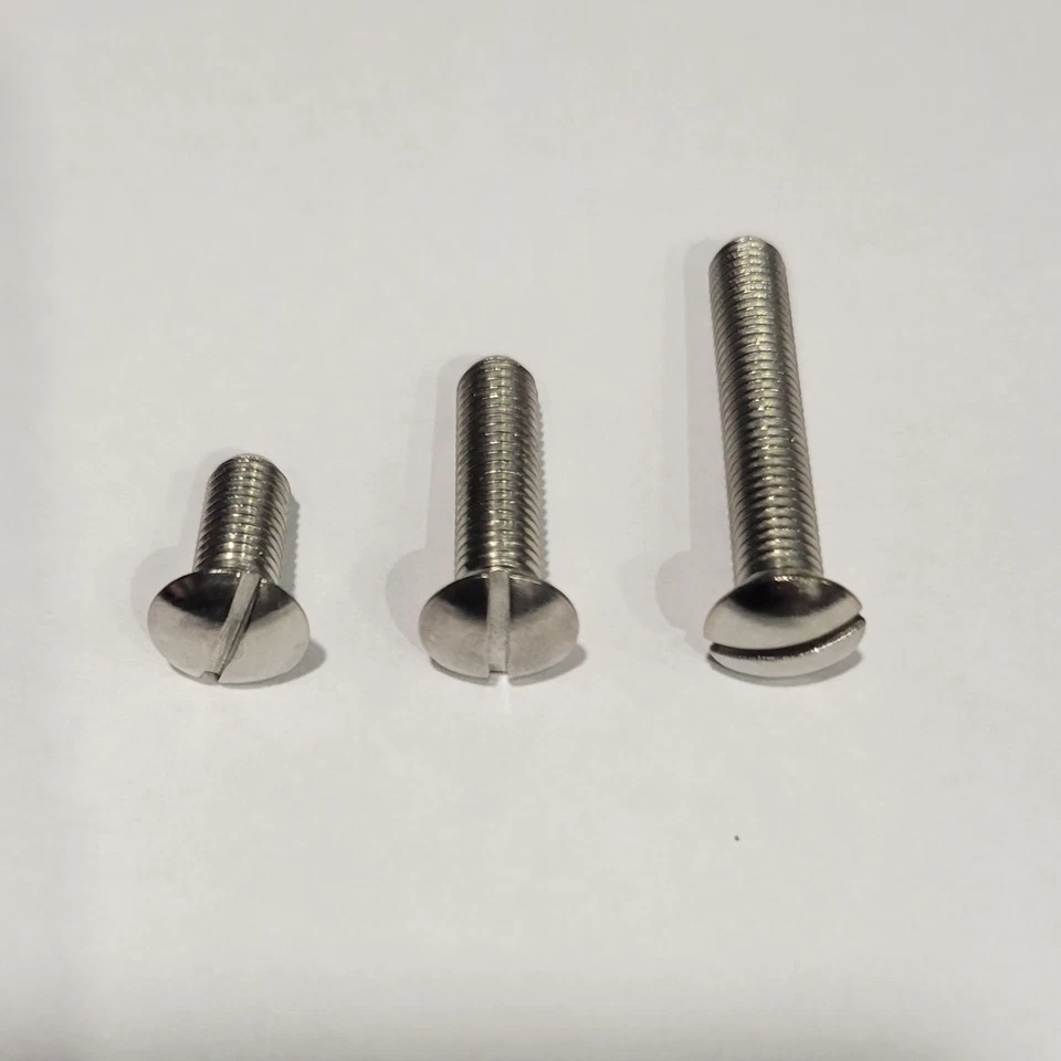 1/4" BSF raised countersunk slotted machine screws, stainless steel. - Image 1 of 1