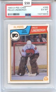 1983-84 O-Pee-Chee #268 Pelle Lindbergh RC PSA 6 EX-MT Philadelphia Flyers - Picture 1 of 2