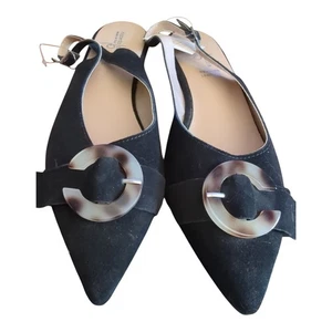 Riccardo Boccia SIZE 9 (40) Genuine Leather Suede Italy Pointy Toe Flats NEW - Picture 1 of 3