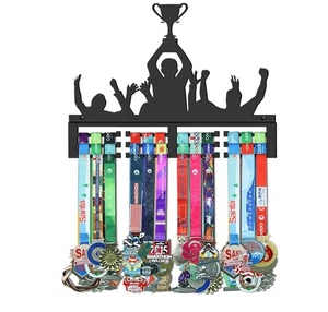 Sturdy Trophy & Medal Holder Display Rack - Wall-Mounted 50 Medals - Picture 1 of 5