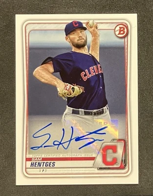 2020 Bowman - Prospects Autographs Sam Hentges #PA-SHE (AU, RC) Guardians Rookie - Image 1 of 3
