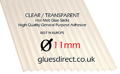 11mm X 30mm Multi Purpose Clear Transparent High Quality Hot Melt Glue Sticks • 117.99£