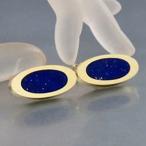 Manschettenknöpfe mit Lapislazuli in 333/8k Gelbgold - Bild 1 von 4