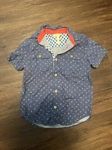 Matilda Jane Boys Shirt Size 6 Cherry On Top Blue Button Up Brilliant Daydream - Picture 1 of 3