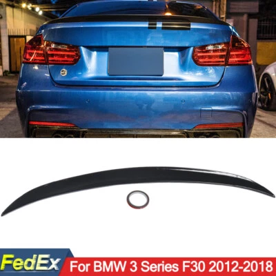 MP Style Rear Trunk Spoiler Wing Lip Gloss Black Fits BMW F30 M3 F80 2012-2018 - Image 1 of 4