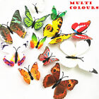 12 pieces/lot PVC 3D Butterflies Wall Stickers Decors